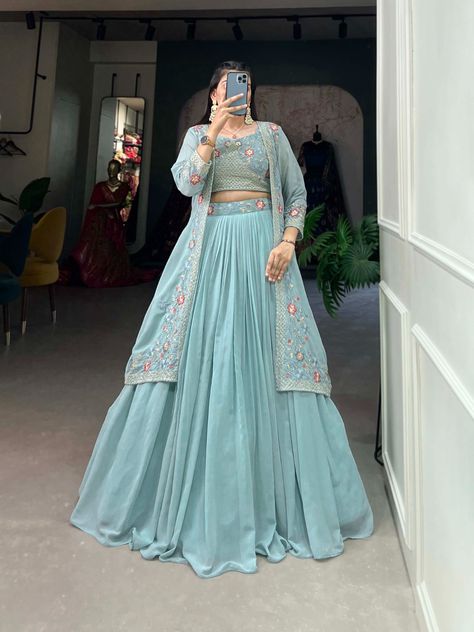 Western Choli Design, Buy Lehenga Online, Plain Lehenga, Indo Western Lehenga, Zip Stitching, Western Lehenga, Embroidery Work Blouse, Red Lehenga Choli, Simple Saree Designs