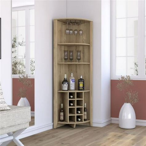 Home Bar Designs Small, Corner Bar Ideas, Wine Cubbies, Corner Bar Cabinet, Bar Nook, Materials Board, Built In Wine Rack, Cup Rack, Corner Bar