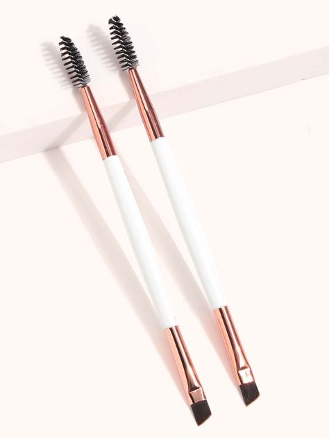 White  Collar  Plastic  Eyebrow Brushes Embellished   Beauty Tools Fine Eyeliner, Simple Makeup Tips, Eye Makeup Brushes, Brow Brush, Makeup Store, Eyeliner Brush, Eyebrow Brush, No Eyeliner Makeup, Eye Brushes