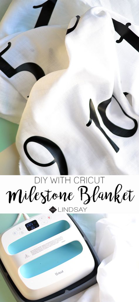 DIY Milestone Baby Blanket using your Cricut - seeLINDSAY Diy Milestone Blanket, Diy Baby Milestone Ideas, Milestone Blankets, Diy Baby Blanket, Easy Baby Blanket, Cricut Baby, Diy Baby Gifts, Baby Milestone Blanket, Cricut Tips