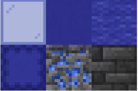 Blue Minecraft Palette, Minecraft Blue Color Palette, Minecraft One Block Island Ideas, Minecraft Palates, Minecraft Color Palette, Minecraft Block Palette, Minecraft Palette, Block Pallets, Blue Minecraft