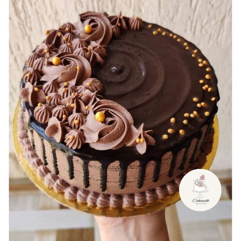 Insta Id= @cakewalk_creations29 Chocolate Retirement Cake, Round Cakes Ideas, Chocolate Loaded Cake, Easy Chocolate Cake Decoration, Birthday Cake For Women Simple, Chewy Brownies Recipe, Pastel Chocolate, Retirement Cake, Chocolate Cake Designs