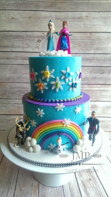 Rainbow Frozen Cake, Rainbow Elsa Cake, Sixth Birthday Cake, Elsa Birthday Cake, Rectangle Cake, Elsa Cakes, Frozen Birthday Cake, Elsa Birthday, Rainbow Birthday Cake