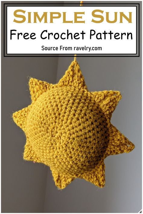 28 Crochet Sun Patterns For Warm Weather Crochet Sun Plush, Crochet Sun Applique Free Pattern, Crochet Sun Pillow Free Pattern, Sun Amigurumi Free Pattern, Crochet Sun Pattern, Sun Pillow Crochet, Sun Crochet Pattern Free, Crochet Sun Pillow, Advanced Crochet Patterns