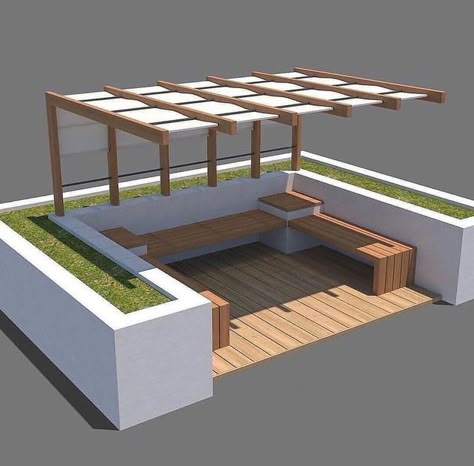 Courtyard Seating Ideas, Landscape Sitting Area, Sitting Area In Garden, Pergola Sitting Area, Roofed Pergola, Outdoor Seating Design, Seating Area Design, Garden Pergola Ideas, Outdoor Seating Ideas