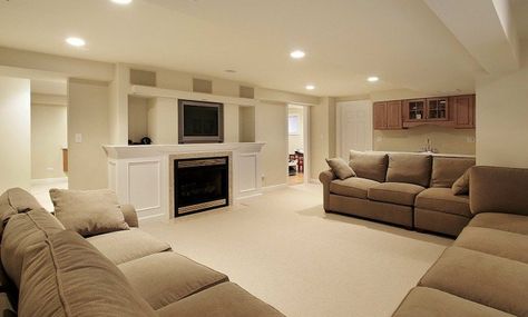 okay im pretty sure as of now i want a family room downstairs in all my future homes. ^^^maybe home 3 Best Flooring For Basement, Basement Remodeling Diy, Basement Flooring Options, Modern Basement, Basement Living Rooms, Small Basements, Basement Ceiling, Basement Design Ideas, Basement Walls