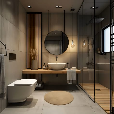 #livingroom #interiordecor #interiordecor #interiordesign #homedesign #homeinspo Japandi Style Bathroom, Scandinavian Bathroom Design Ideas, Japandi Bathroom Design, Fun Bathroom Decor, Japanese Bathroom, Bathroom Design Styles, Zen Bathroom, Bathroom Retreat, Best Bathroom Designs