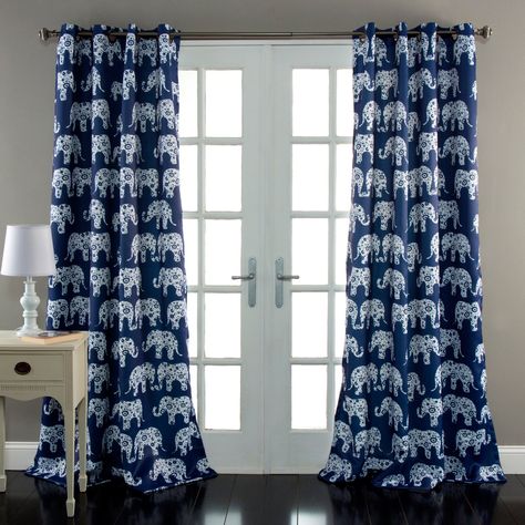 Free 2-day shipping. Buy Elephant Parade Window Curtains Set at Walmart.com Balkon Design, Elephant Parade, Elephant Room, Lush Decor, Darkening Curtains, Room Darkening Curtains, Grommet Curtains, Curtain Sets, Window Panels