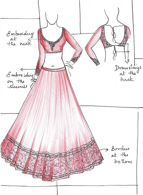 Orang India, Simple Dress Pattern, Simple Fashion Outfits, Dress Design Drawing, Indian Bridal Lehenga, Gaun Fashion, Fashion Illustration Sketches Dresses, Fashion Sketches Dresses, Fashion Drawing Dresses