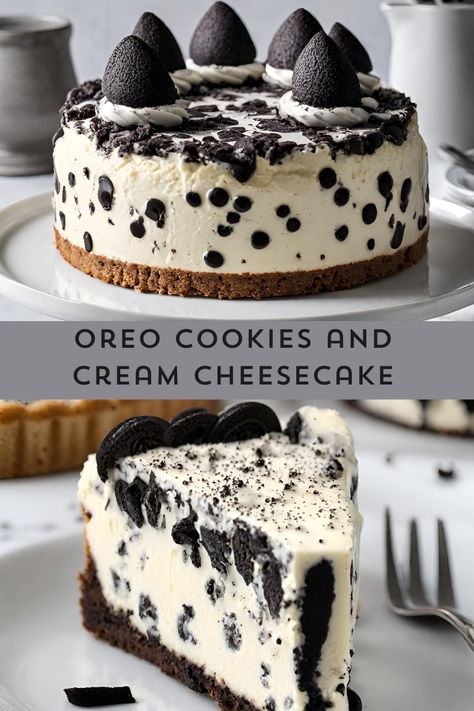 Indulge in the heavenly delight of our Oreo Cookies and Cream Cheesecake! This no-bake masterpiece combines a velvety cream cheese filling with a luscious Oreo cookie crust. A true dessert lover's dream! 🍪🍰 #OreoCheesecake #DessertHeaven #myskinnyrecipes No Bake Cookies And Cream Cheesecake, Quick And Easy Dessert Recipes, Cheesecake Decoration, Aquarius Sun, Cookies And Cream Cheesecake, Oreo Cookie Crust, Cream Cheesecake, Ocean Tattoos, Cheesecake Desserts