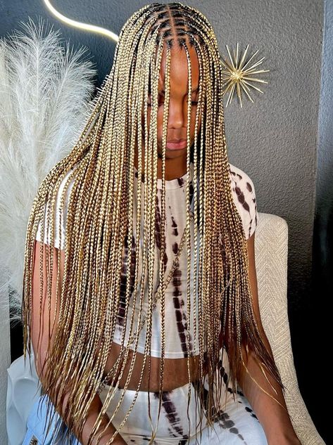 Blonde Brown Knotless Braids, Small Blonde Knotless Braids, 27 And 613 Knotless Braids, Birth Aesthetic, Honey Blonde Knotless, Honey Brown Knotless Braids, Honey Blonde Knotless Braids, Blonde Knotless Box Braids, Blonde Knotless Braids