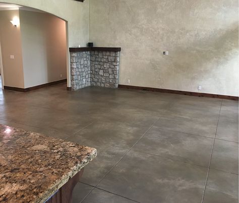 Water Based Concrete Stain Basement, Limewash Walls Concrete Floor, Concrete Stain Indoor, Water Based Concrete Stain Diy, Water Based Stained Concrete Floors, Behr Concrete Stain, Concrete Furniture Design, Stained Concrete Countertops, Water Based Concrete Stain