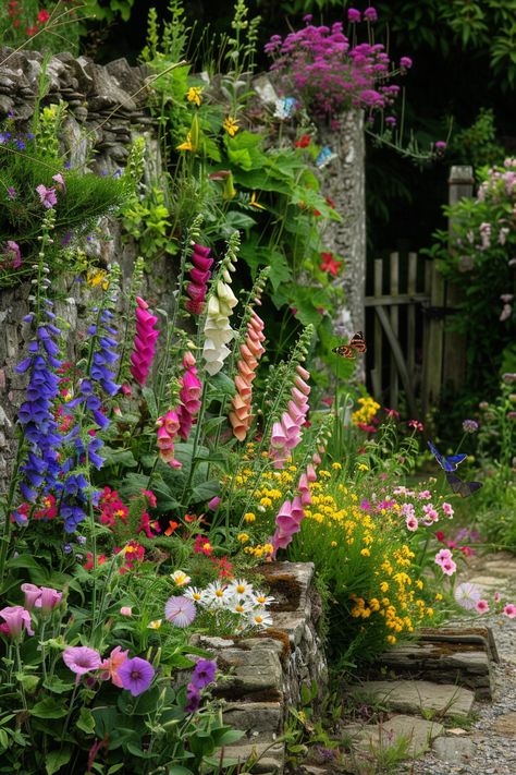 Cottage Core Garden, Garden Ideas Uk, Cottage Garden Ideas, Planting Schemes, Garden At Home, English Garden Design, Small Front Yard Landscaping, Cottage Aesthetic, Cottage Garden Design