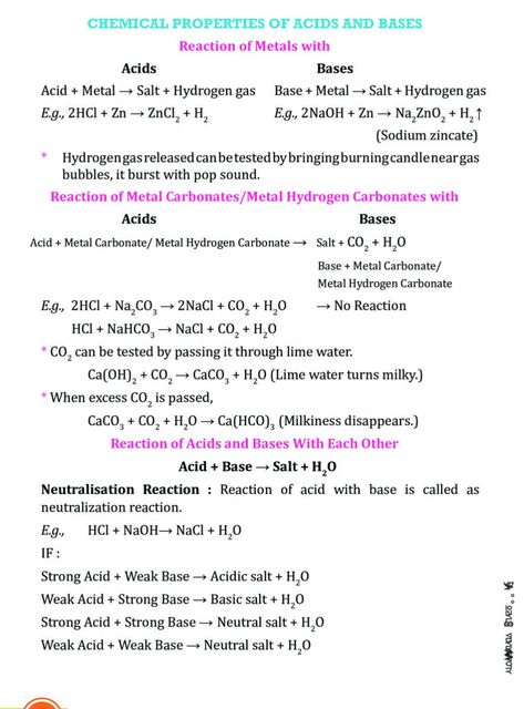 Chemistry Notes Grade 10, Chemistry Acids Bases And Salts, Acids And Bases Chemistry Notes, Acid Bases And Salts Class 10 Notes, Grade 10 Science Notes, Class 10 Science Notes, Acids Bases And Salts, Notes Science, Study Websites