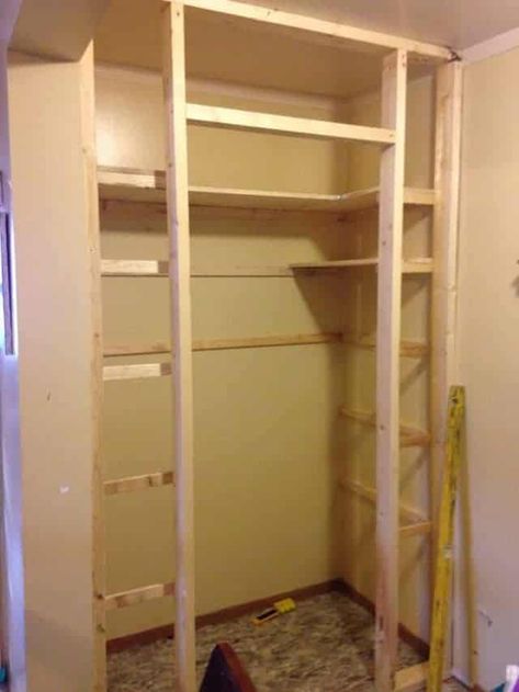 Build A Kitchen Pantry, Build Pantry Shelves, Pantry Shelves Diy, Cabinet Decorating Ideas, Kitchen Pantry Shelves, Build A Pantry, Build Pantry, Diy Pantry Cabinet, Cupboard Makeover