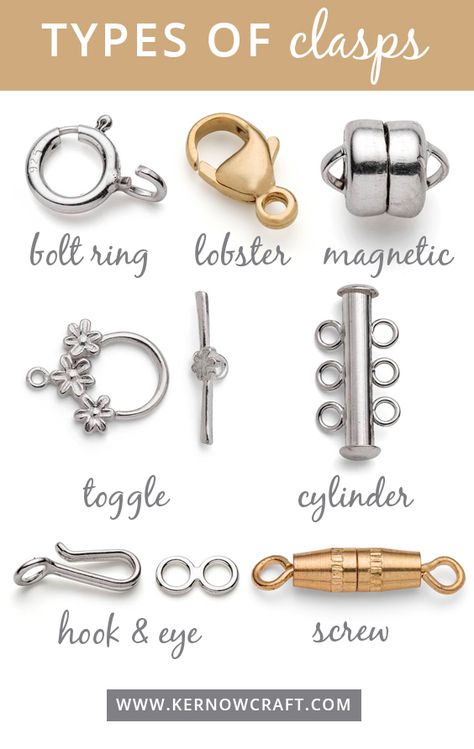 Jewelry Findings Guide, Cincin Diy, Istoria Modei, Jewelry Knowledge, Gelang Manik-manik, Pola Gelang, Gelang Manik, Handmade Jewelry Tutorials, Jewelry Clasps