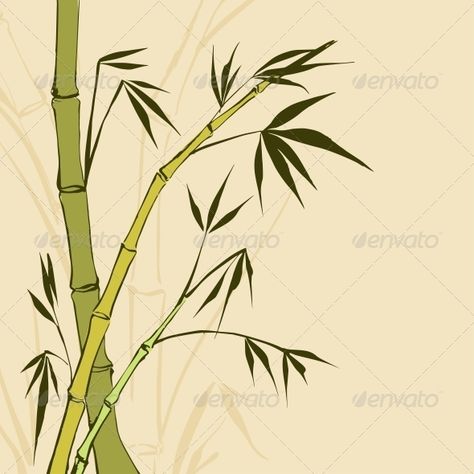 Bamboo Painting Bamboo Illustration, Bamboo Drawing, Bamboo Painting, Leaf Print Art, Japanese Bamboo, Bamboo Art, Bamboo Tree, Bamboo Leaves, Asian Design