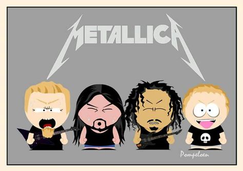 South Park Metallica South Park Style, Metallica Tattoo, Sp Studio, Metallica Band, Popular Bands, Best Rock Bands, Funny Shows, Band Wallpapers, Band Humor