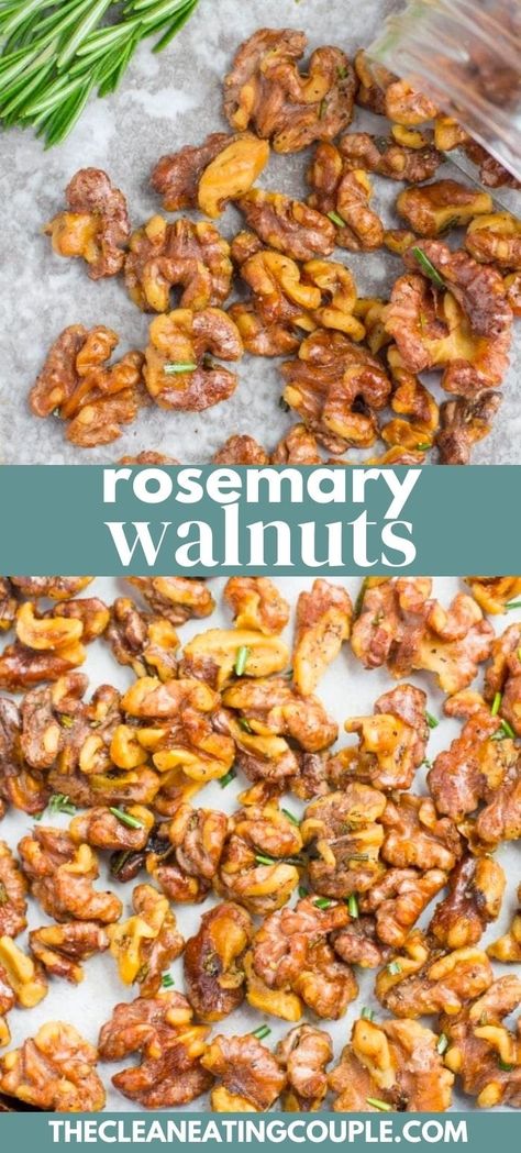 Savory Walnuts Recipe, Savory Nuts Recipe Snacks, Rosemary Nuts Recipe, Spiced Walnuts Recipe Savory, Roasted Walnuts Recipe Savory, Roasted Walnuts Recipe Healthy, Seasoned Walnuts Recipe, Spicy Walnuts Recipe, Rosemary Recipes Healthy