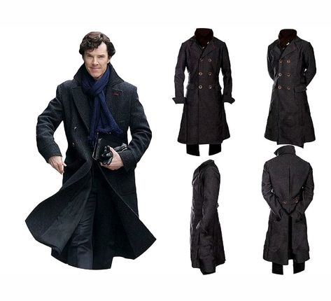 Benedict Cumberbatch. Sherlock Holmes coat Sherlock Holmes Coat, Sherlock Holmes Outfit Ideas, Sherlock Outfit Women, Sherlock Holmes Fashion, Sherlock Holmes Clothes, Sherlock Holmes Outfit Women, Sherlock Holmes Aesthetic Outfit, Sherlock Holmes Outfit, Sherlock Inspired Outfits