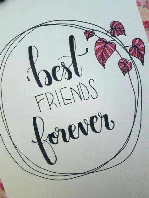 Brush lettering - Best friends forever Best Friend Calligraphy, Happy Birthday Bff, Friendship Letter, Friends Forever Pictures, Forever Pictures, Friendly Letter, Clay Diy Projects, Happy Friendship Day, Bear Pictures