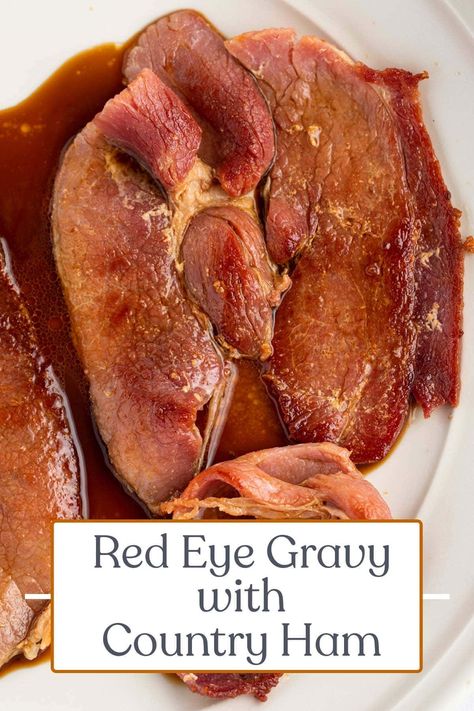 Classically Southern red eye gravy combines country ham drippings with bold, black coffee and creamy butter for a rich gravy that perfectly compliments biscuits and grits. Country Ham Recipes, Ham Gravy, Red Eye Gravy, Sick Food, Homemade Gravy Recipe, Red Gravy, 40 Aprons, Classic Southern Recipes, Easy Skillet Meals