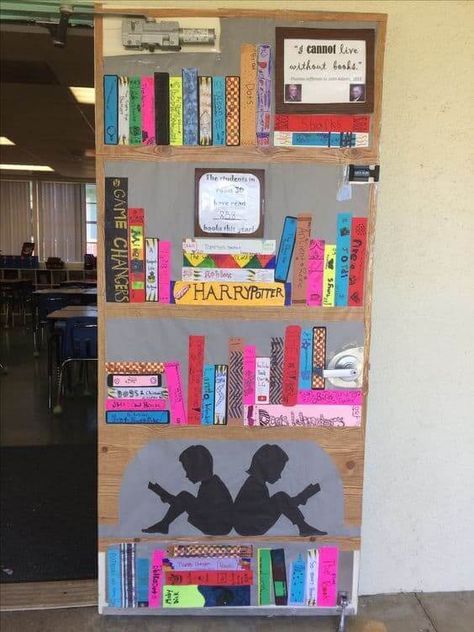 Classroom Door Decorations That Promote Reading Ela Door Decorations Middle School, Reading Week Door Decorations Ideas, Literacy Door Decorating Ideas, Reading Classroom Door Ideas, Book Week Door, Classroom Door Decorating, Literacy Week, Teacher Door Decorations, Classroom Door Displays