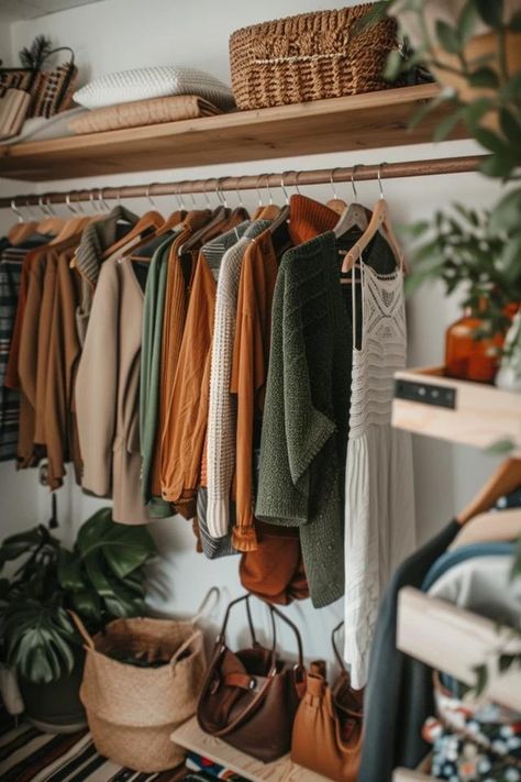 5 Tips for Smart Closet Design for Small Rooms Rustic Closet Ideas Small Spaces, Creating Closet Space In A Small Room, Organization Shelves Bedroom, Small Space Clothing Storage Ideas, Small Clothes Storage Ideas, Clothes Storage With No Closet, Clothing Storage Bedroom, Tiny Clothes Closet, Closet Boutique Ideas