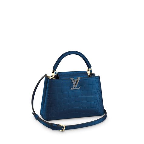 Louis Vuitton Capucines Bb, Women Louis Vuitton, Louis Vuitton Capucines, Handbags Louis Vuitton, Bag Display, Louis Vuitton Official, Arm Candy, Blue Bags, Louis Vuitton Handbags