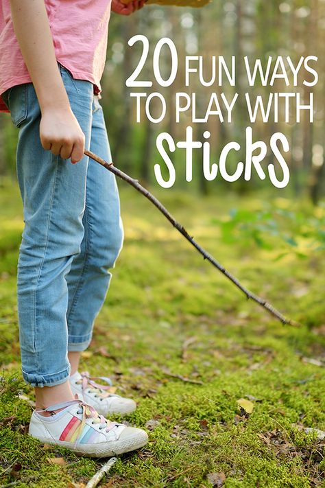 Outdoor Activities: 20 Ways to Play with Sticks Risky Play Activities, Nature Games For Kids, Eyfs Crafts, Stick Activities, Forest Activities, Grandkid Crafts, Outdoor Nature Activities, Nature Classroom, Camping Craft