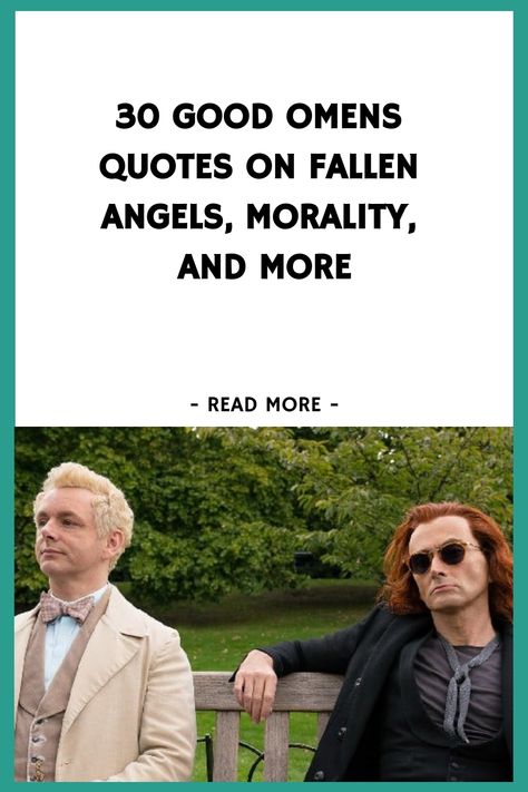 30 Good Omens Quotes on Fallen Angels, Morality, and More https://www.quoteambition.com/good-omens-quotes Good Omens Quotes Series, Good Omens Book Quotes, Good Omens Quotes, Crowley Quotes, Terry Pratchett Quote, Neil Gaiman Books, Neil Gaiman Quotes, Minding My Own Business, Good Omens Book