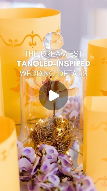 Disney’s Fairy Tale Weddings on Instagram: "Inspired by the Lost Princess☀️🌸 we're sharing wedding details in honor of Tangled! What inspired detail will you be including at your wedding? 👑 #WorldPrincessWeek #DisneyWeddings" Tangled Wedding Ideas, Tangled Wedding Theme, Tangled Themed Wedding, Tangled Inspired Wedding, Rapunzel Wedding Theme, Tangled Wedding, Lost Princess, Disney Fairy Tale Weddings, Disney Fairy