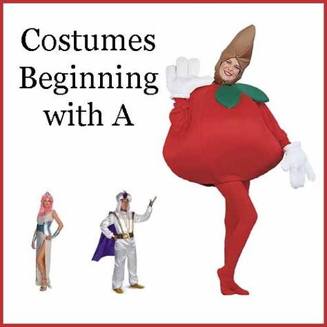 Costumes beginning with A Costumes Beginning With A, A Costume Ideas, Apple With Worm, Halloween Crafts Preschool, Food Costumes, Halloween Tutorial, Fancy Dress Costumes, Homecoming Proposal, Letter A