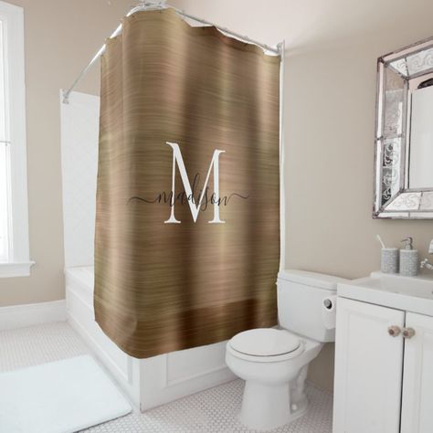 Silver Bathroom Decor, Teal Shower Curtains, Metal Gifts, Family Monogram, Teal Accents, Unique Shower, Custom Shower Curtains, Custom Shower, Teal And Grey