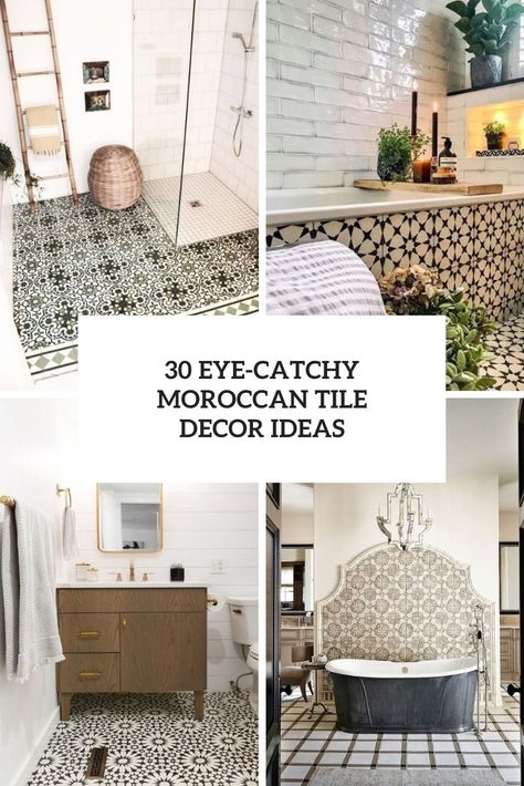 Small Bathroom Moroccan Tile, Bathroom Ideas Moroccan Style, Moroccan Shower Tile, Bathroom Ideas Marocan Tiles, Moraccon Theme Tiles Bathroom, Modern Moroccan Bathroom Ideas, Turkish Style Bathroom, Moroccan Tile Bathroom Floor, Archway Casing