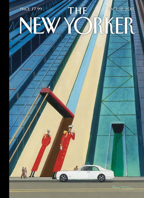 “The current boom in slivers of buildings does seem to be the result of a conspiracy between Russian billionaires and real-estate sharks,” Bruce McCall, the artist behind the cover for the October 12, 2015 issue, says. “It’s as if they were trying to make a cartoon of the skyline.” http://nyr.kr/1LGFfC8 The New Yorker Covers, New Yorker Covers, Vintage Magazines, High Standards, Print Magazine, The New Yorker, Editorial Illustration, Digital Magazine, New Yorker