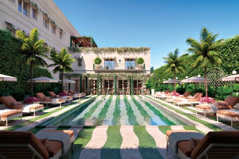 The Vineta Hotel In Palm Beach Gets A Charming Revamp Palm Beach Design, The Colony Hotel Palm Beach, Luxury Beach Hotel, The Colony Hotel, Mediterranean Revival, Hotel Exterior, Beach Inspo, Beach Cabana, Luxurious Home