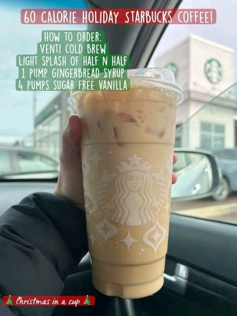 Sugar Free Starbucks Drinks, Vanilla Cold Brew, Low Calorie Starbucks Drinks, Starbucks Food, Low Carb Starbucks Drinks, Low Carb Starbucks, Holiday Starbucks, Starbucks Holiday Drinks, Starbucks Korea