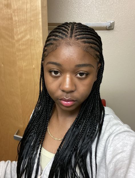 Fulani Braids With Braid In The Middle, Fulani Cornrows, Wigs Hairstyle, Cornrows Natural Hair, Scalp Braids, Cute Box Braids, Braided Cornrow Hairstyles, Cute Box Braids Hairstyles, Kawaii Hairstyles