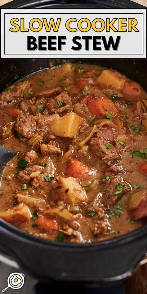 Use your slow cooker to make this incredible Beef Stew full of aromatic rosemary and garlic, fork-tender beef, and colorful vegetables. Crockpot Beef Stew, Easy Beef Stew Recipe, Crockpot Recipes Beef Stew, Crockpot Soup, Crockpot Stew, Easy Beef Stew, Crockpot Ideas, Homemade Beef Stew, Slow Cooker Stew