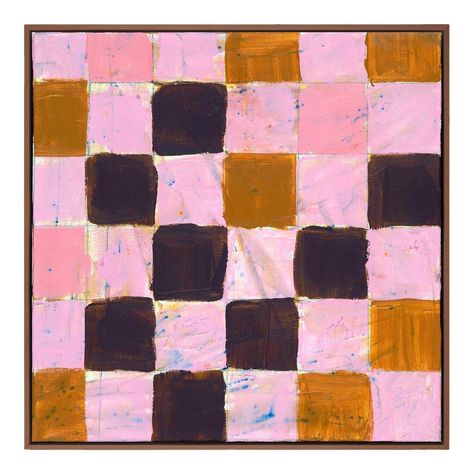 DESCRIPTION: Checkerboard 1 by Virginia Chamlee in Walnut Frame, Large Art Print on Canvas  SPECIFICATIONS: Type: Giclée Art Print on Matte Canvas. Overall Size (in): 40x40. Image Size (in): 38.5x38.5. Orientation: Square. Flush/Float/Matted: Float. Frame Color: Walnut. Hanging Hardware: Picture Perfect.  FRAMING: Each art work arrives framed and ready to hang. We use handmade frames with a plexiglass glazing front, because it offers less glare than standard glass.   At this time, we only offer Virginia Art, Large Art Prints, Small Art Prints, Float Frame, Square Canvas, Handmade Frames, Abstract Art Prints, Small Art, Funky Art