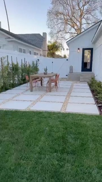 Backyard Landscaping Rental, California Aesthetic Backyard, Small Yard Gravel Landscaping, Awkward Patio Spaces, Backyard With No Patio, Gravel Carport Ideas, Back Yard Design With Stone, Rock Backyard Ideas Landscape Design, Side Yard Transformation