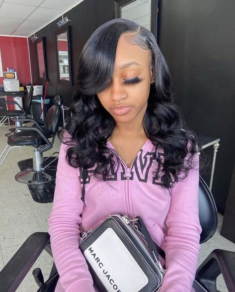 Sew In Weave With Leave Out Side Part Curly, Side Part Curly Sew In With Leave Out, Leave Out Sew In Weave Side Part Short, Side Sew In, Cute Side Part Hairstyles Black Women, Side Part Traditional Sew In With Curls, Leave Out Sew In Weave Side Part Curly, Quickweave With Leave Out, Leave Out Quick Weave Side Part