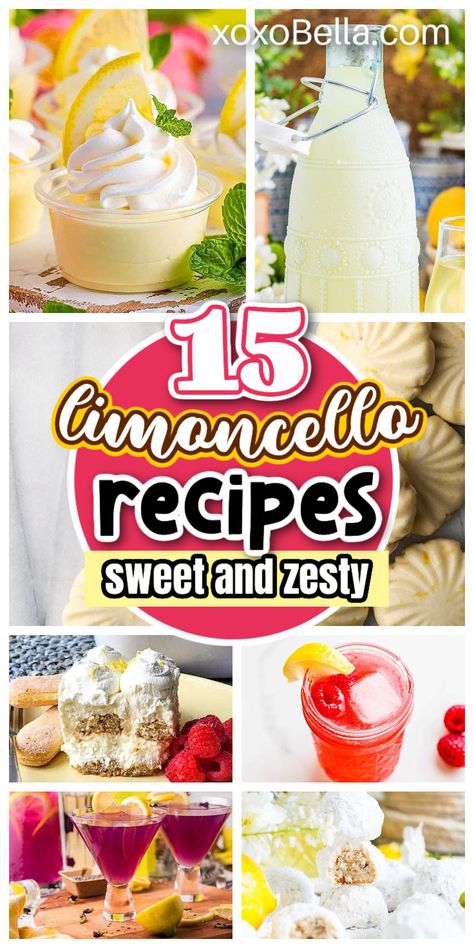 Limoncello recipes and Limoncello recipe ideas and how to make it Recipe With Limoncello, Drinks Made With Lemon Cello, Lemoncello Recipes Easy, Recipes Using Limoncello, Limoncello Curd, Lemoncello Recipes Desserts, Lemoncello Recipes, Lemoncello Dessert, Limoncello Recipes