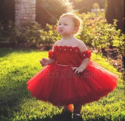 Red Baby Party Wear Dress - Flower Girl Birthday Frock Online - Princess Wedding Party Dress - Designer Kids Party Clothes Baby Party Wear Dress, Red Dresses For Kids, Red Frock, Red Party Dress, Frocks For Kids, Baby Birthday Dress, Cute Red Dresses, Baby Girl Princess Dresses