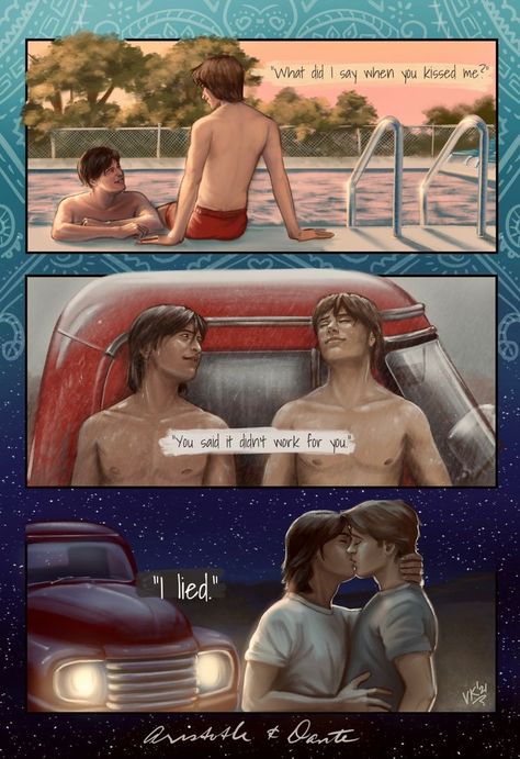 ari and dante uhuh Aristotle And Dante Fanart, Lecture Aesthetic, Dante Fanart, Dante And Aristotle, Rainbow Books, Aristotle And Dante, Simon Snow, When You Kiss Me, Queer Books