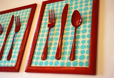 cute art for kitchen Cuadros Diy, Diy Wand, Fabric Stores, Decor Lights, Diy Casa, Quirky Home Decor, Cute Kitchen, Forks And Spoons, Decor Minimalist