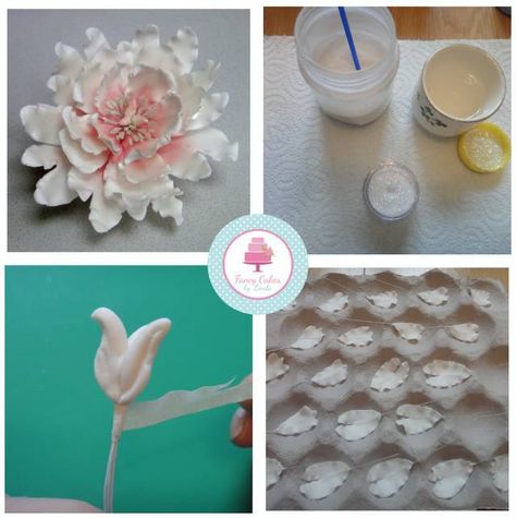 Wired Flower, Gumpaste Peony, Peony Tutorial, Learn Cake Decorating, Sugar Flowers Tutorial, Fondant Flower Tutorial, Flower Step By Step, Cake Blog, Fondant Flowers