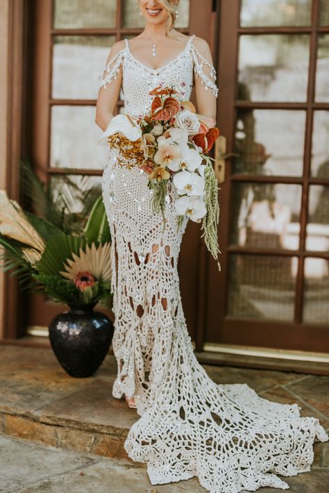 My Wedding Dress — Namaste & Crochet Makers Forest Witch Wedding Dress, Crocheted Wedding Dress, Crochet Gown Pattern, Crochet Wedding Veil, Crochet Wedding Dress Pattern Free, Knit Wedding Dress, Wedding Dress Crochet, Bride Crochet, Crochet Gown