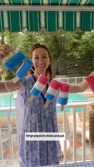 33K views · 2.5K reactions | POOL NOODLE POPSICLE GARLAND HACK!! 💙❤️ SAVE this adorable idea for 4th of July!! How cute are these?? Perfect for all your summer parties!! 💙❤️🤍 Looks just like popsicles!!! SAVE AND SHARE WITH EVERYONE!!   LIKE + COMMENT “popsicle” - for links to all the supplies to make this at home!! You will love how it turns out! Fun to make together too!! Everyone tells me how cute it is!! 💙❤️  FOLLOW ME @athomewith.shannon for all my favorite super simple ideas for you to do with your family!! Love these 4th of July party decor idea!!  #4thofjuly #summer #summerdecor #decorhack #hack #decorhacks #diy #summerdiy | Shannon Doherty | athomewith.shannon · Original audio Pool Noodle 4th Of July Decorations, Pool Noodle Popsicle Garland, Pool Noodle Popsicle, Popsicle Garland, Garland Hack, Pool Party Diy, Shannon Doherty, Pool Noodle Crafts, Boat Parade